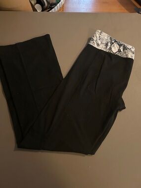 Bally Black Track Pants with Gray Snake-Print Waistband